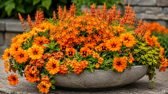 ML TEST V2 - A large bowl filled with orange and green flowers.