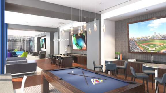 Recreation Room with Billiards and High-Definition TVs