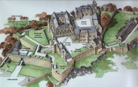 a drawing of a castle on a piece of paper