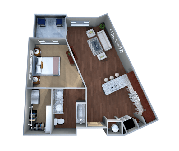 Xian - 1 bedroom 1 bathroom 3d floor plan at panda properties