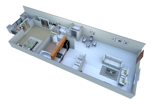 1 Bedroom Floorplan at San Clemente Apartments, Gilbert, AZ, 85297