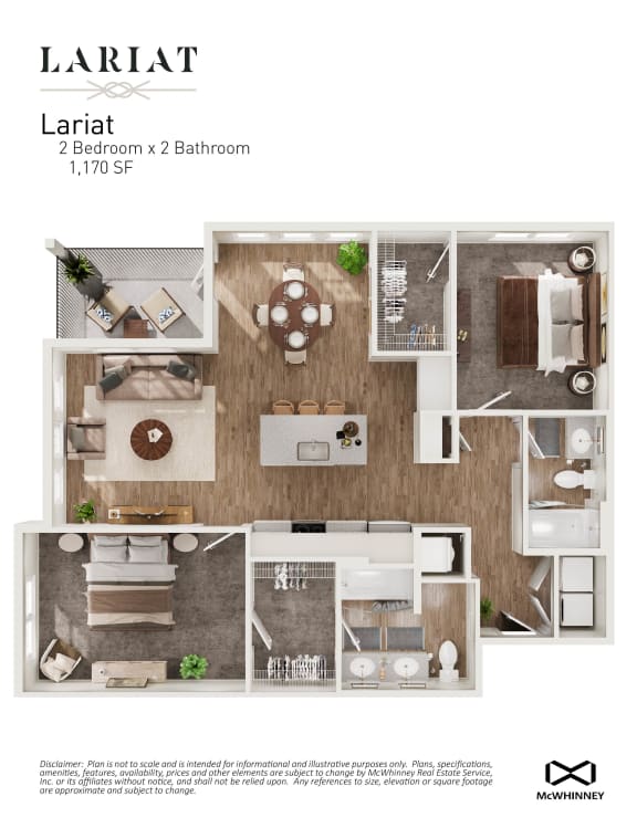 Lariat floor plan with 2 bedrooms and 2 baths at Lariat, Greeley, CO