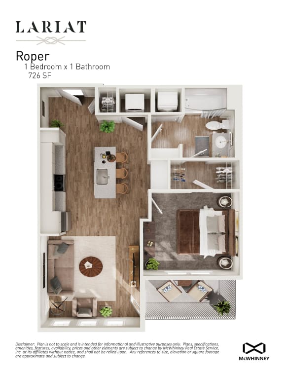 Floor Plan  Roper floor plan with one bed| Lariat at Lariat, Colorado, 80634