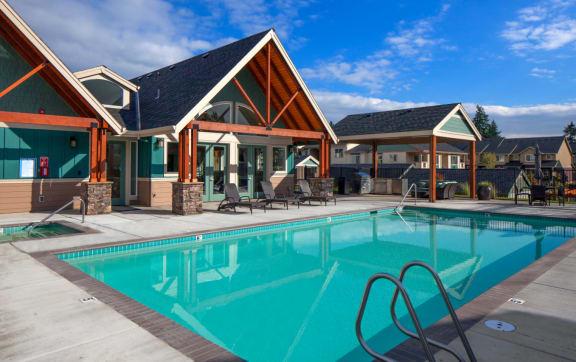 The Landing Apartments Pool and clubhouse building