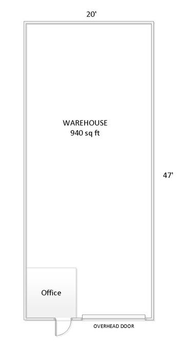 Burnham Business and Storage warehouse floor plan with office