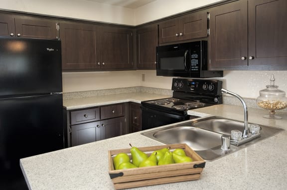 Upgraded Model Kitchen at Delta Pointe Apartments, Sacramento, CA