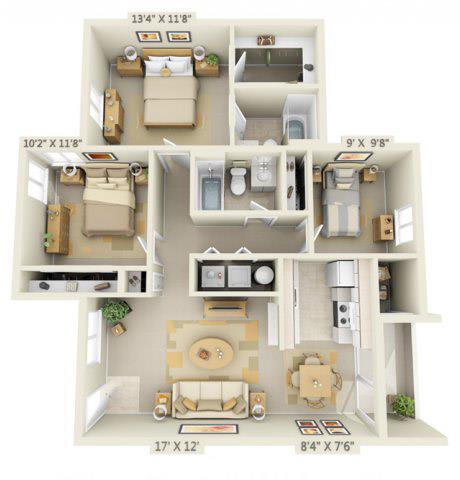 StMarysWoodsApartments_Beaverton_OR_3x2Floorplan