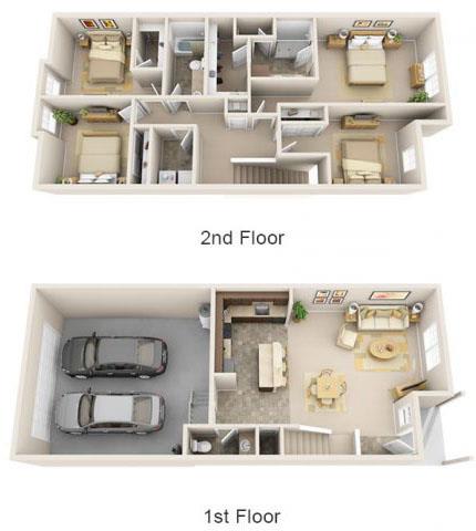 The Landing Apartments The Barret 3x2.5 Floor Plan 1793 Square Feet