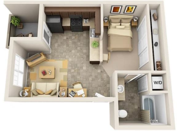 The Landing Apartments The Bay Studio 0x1 Floor Plan 483 Square Feet