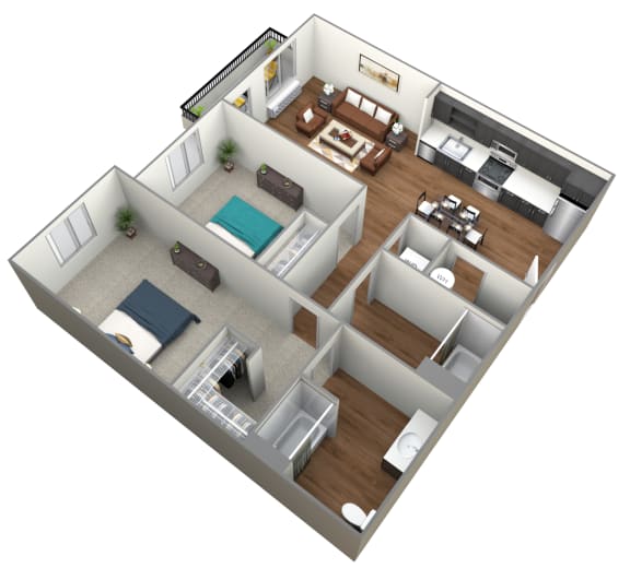 Heather Lodge 2x2 Discovery Floor Plan 965 Square Feet