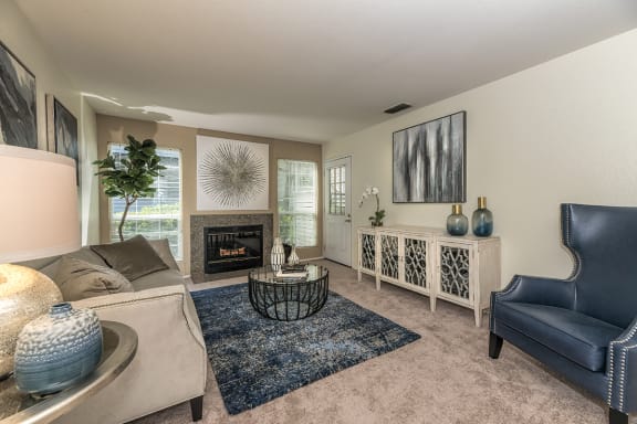 Rocklin Gold Model Living Room &amp; Fireplace