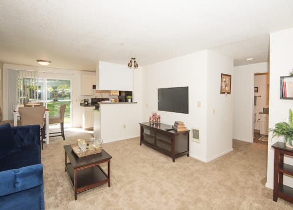 Living Room Kitchen Bar at Sir Charles Court Apartments, Beaverton, 97006