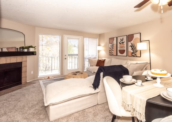 Sunstone Parc, Beaverton, OR, 97008, model living room and fireplace