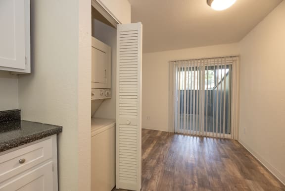 laundry closet at Woodbridge Apartments, California