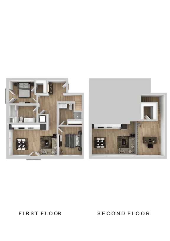 A diagram shows the layout of the first and second floors of a building.