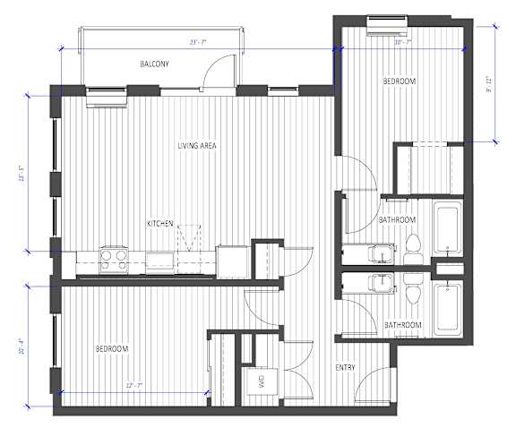 A black and white floor plan of a house with labeled rooms.