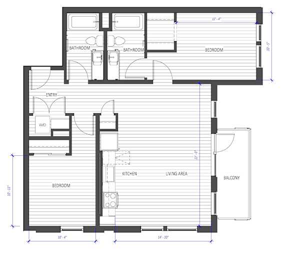 A black and white floor plan of a house with labeled rooms.