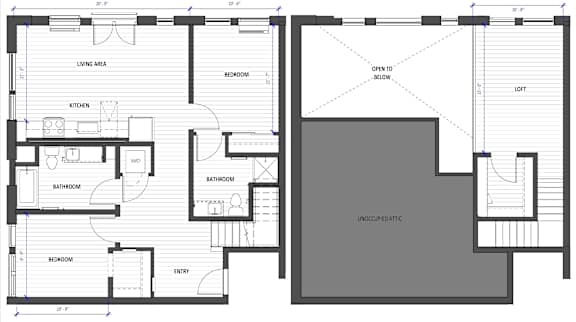 A floor plan of a house with labeled rooms such as "LIVING AREA" and "BATHROOM".