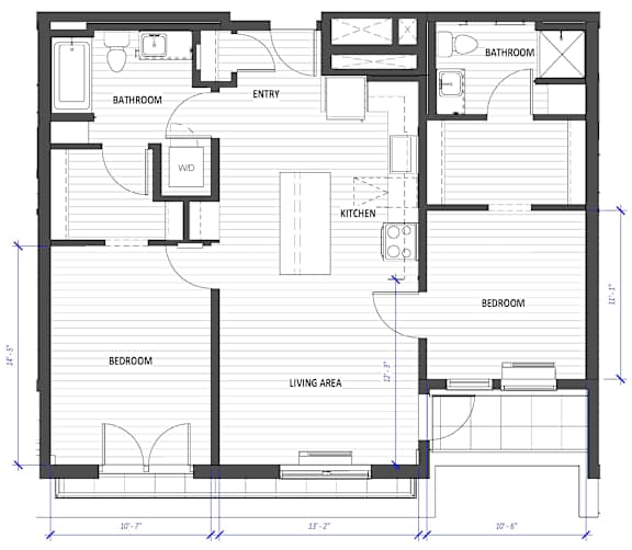 A black and white floor plan of a house with labeled rooms.