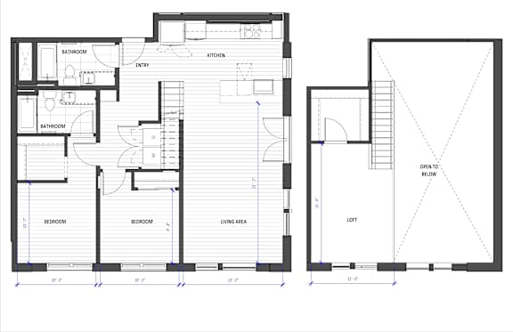 A black and white floor plan of a house with labeled rooms.