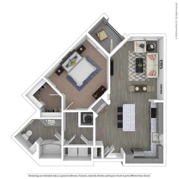 A1D One Bed One Bath Floor Plan at Integra Sunrise Parc, Kissimmee