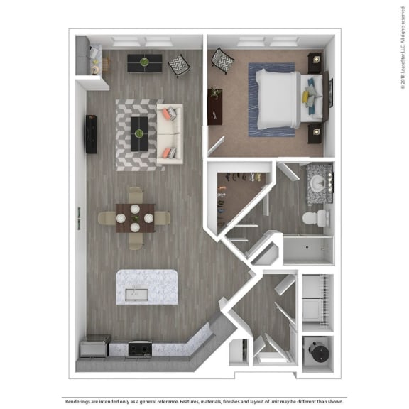 A1F One Bed One Bath Floor Plan at Integra Sunrise Parc, Florida, 34746