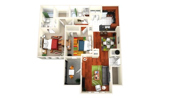 a floor plan of a house with a bedroom and living room
