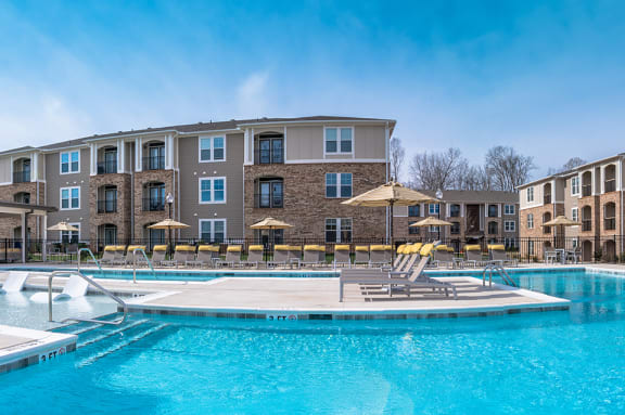 Resort Style Swimming Pool with Lap Lane and Sun Deck at Comet Bermuda Run, Bermuda Run