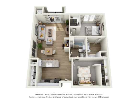 a 3 bedroom floor plan of a 2100 sq ft apartment