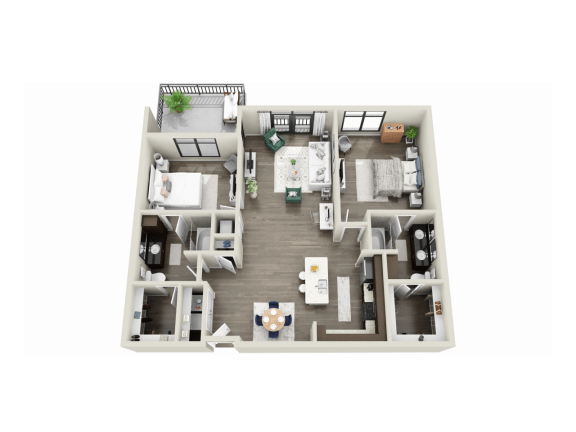 bedroom floor plan an open concept layout with a large closet and a balcony