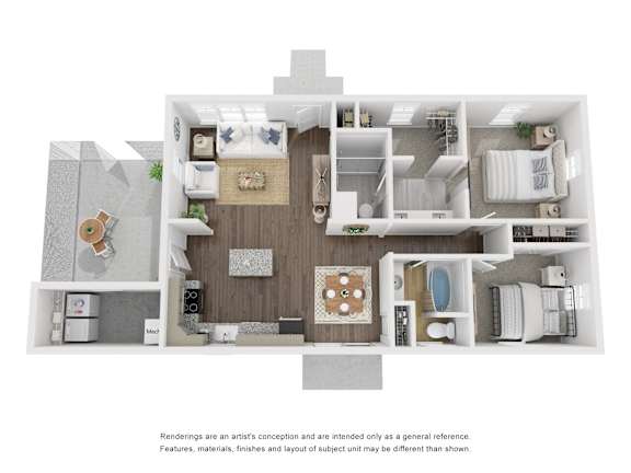 B2G 2 Bed 2 Bath 966 sqft