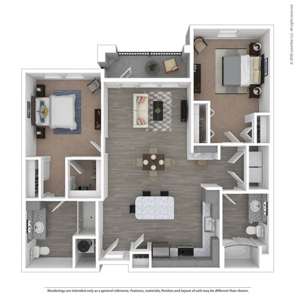 Floor Plan  B2A Two Bed Two Bath Floor Plan at Integra Sunrise Parc, Kissimmee, FL