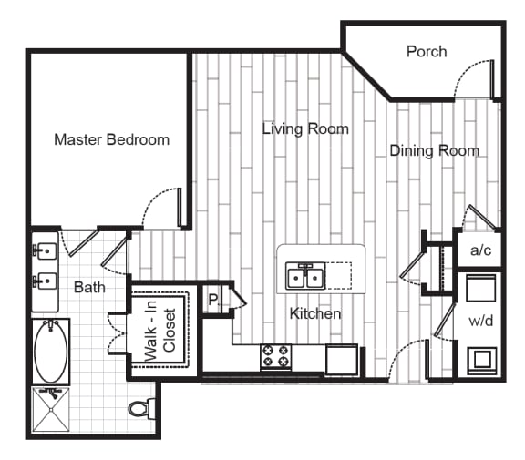 a floor plan of a bedroom apartment