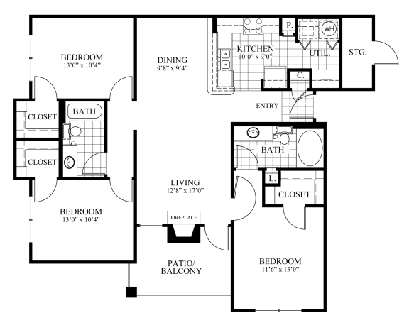 MansionsofMansfield_C2A_3B2B_1194sqft_2D