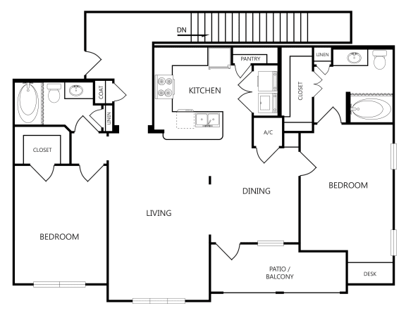 b2d 2 bed 2 bath 1162 sqft