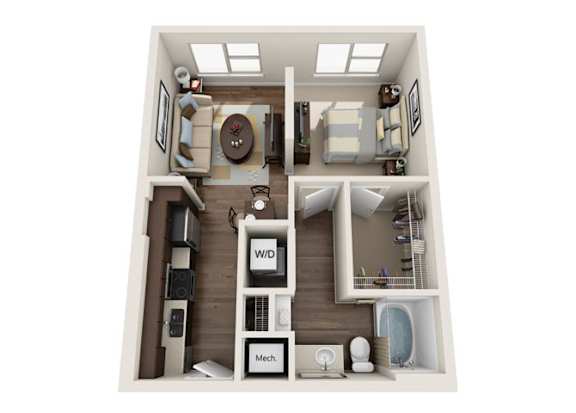 a 1 bedroom floor plan  1190 sq ft
