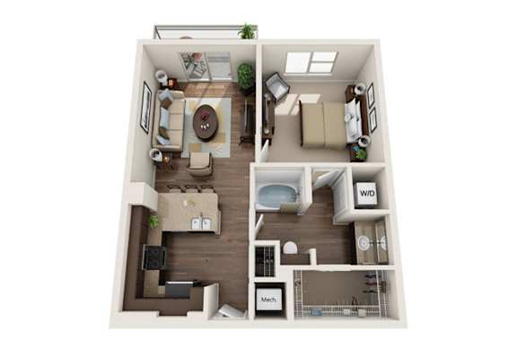 a 1 bedroom floor plan  395 796 sq ft