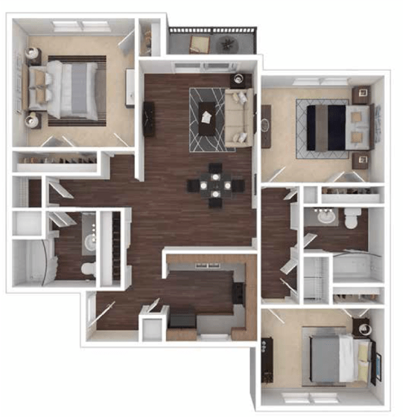 Princeton Parc 3 Bedroom Floorplan
