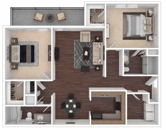 Princeton Parc 2 Bedroom Floorplan