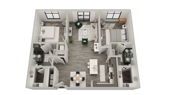 a1 floor plan  1 bedroom with 2 baths  119