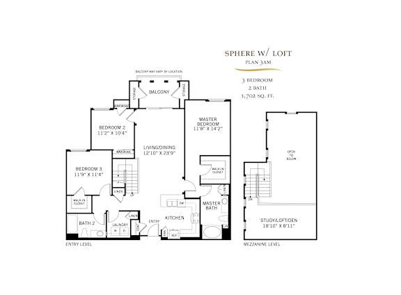 Floor Plan  Sphere With Loft Floor Plan at 360 Luxury Apartments, California