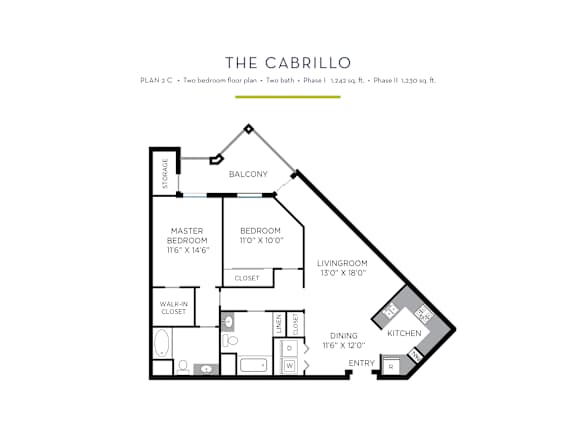 CMV I Cabrillo Floor Plan at Casa Mira View Apartments, San Diego, CA