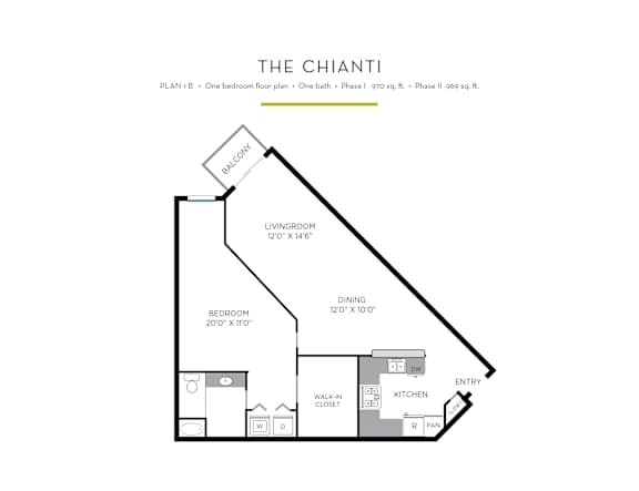 CMV I Chianti Floor Plan at Casa Mira View Apartments, San Diego, California