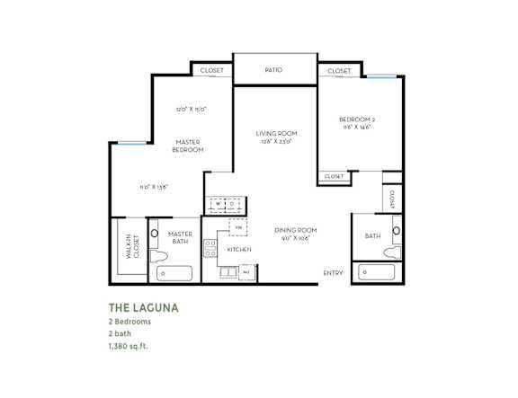 Floor Plan  Laguna Floor Plan at Costa Verde Village Apartments, California