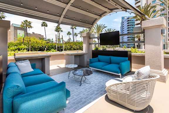 Patio at Towers at Costa Verde Apartments in La Jolla, San Diego, CA
