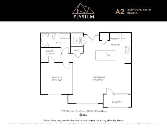 A2 Floor Plan Unit at Elysium, Phoenix
