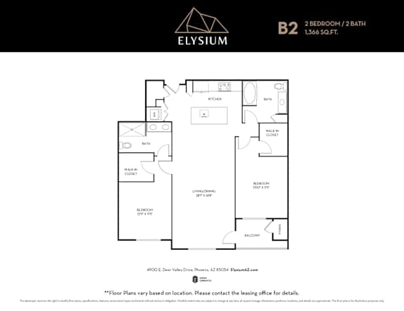B2 Floor Plan Unit at Elysium, Arizona, 85054