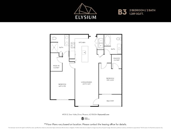 B3 Floor Plan Unit at Elysium, Arizona