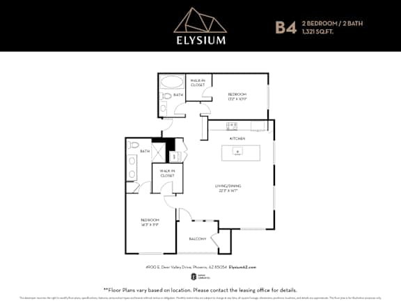 B4 Floor Plan Unit at Elysium, Arizona, 85054