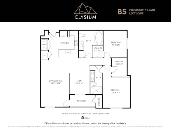 B5 Floor Plan Unit at Elysium, Phoenix, AZ, 85054